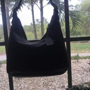 Vintage Coach Black Leather Shoulder Bag Adjustable Straps Model E1D 9823 EUC